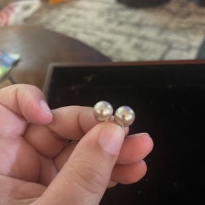 3 sets of pearl earrings (costume)